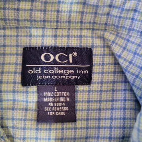 Old College inn Jean Company Light Blue Plaid Girls top Size Large - Picture 4 of 5